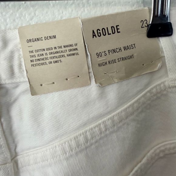 Agolde 90’s Pinch Waist High Rise Straight Jean Marshmallow White Size 23 - Picture 8 of 14